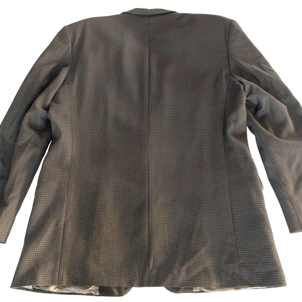 Mens Vintage Sport Coat Brown Houndstooth Wool Blazer 42R Academic Brandini - Picture 11 of 11